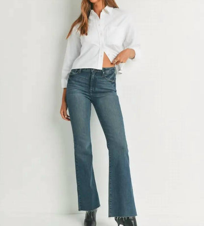 Just Black Denim - Flare Jeans With Raw Hem