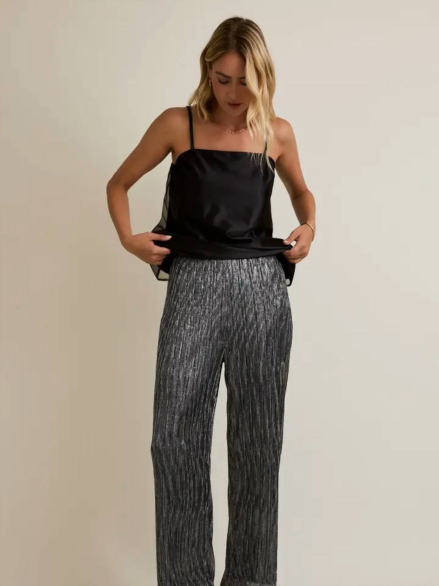 Gilli - Metallic Wide Leg Pants