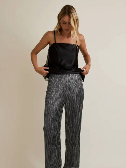 Gilli - Metallic Wide Leg Pants