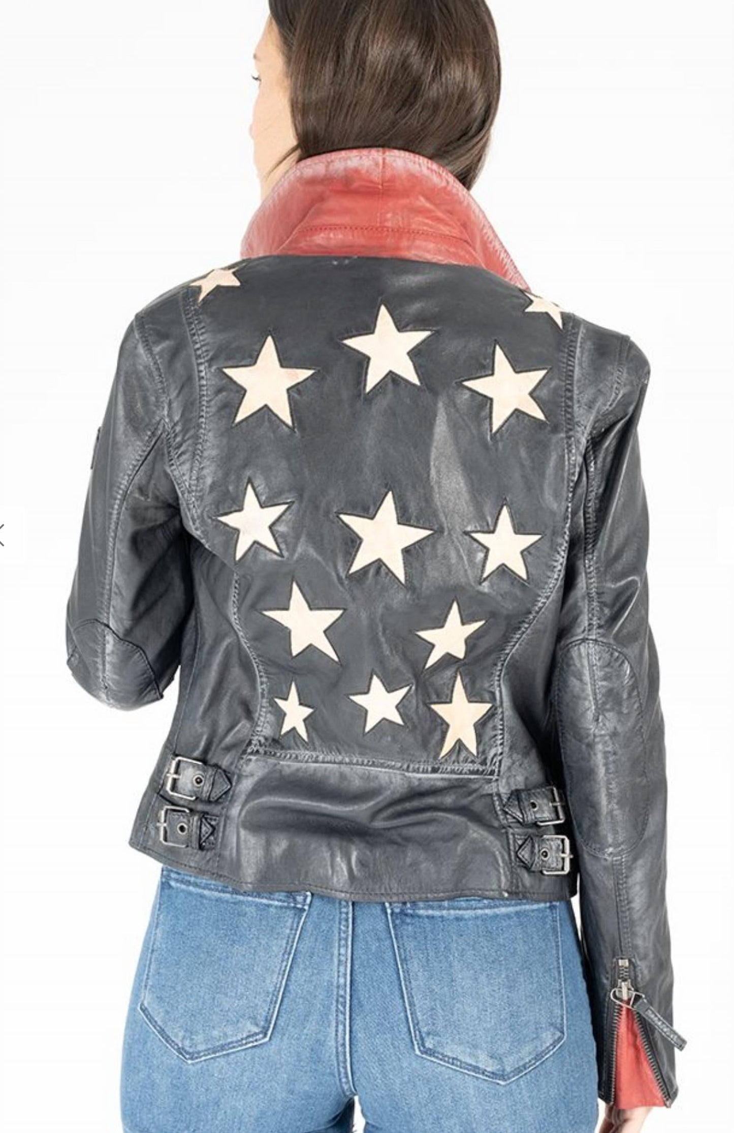 Mauritius - Christy Star Detail Leather Jacket