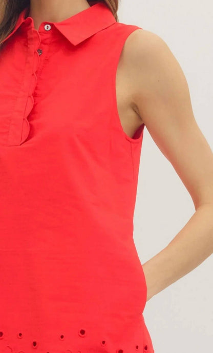 Entro - Rose Kiss Eyelet Mini Dress