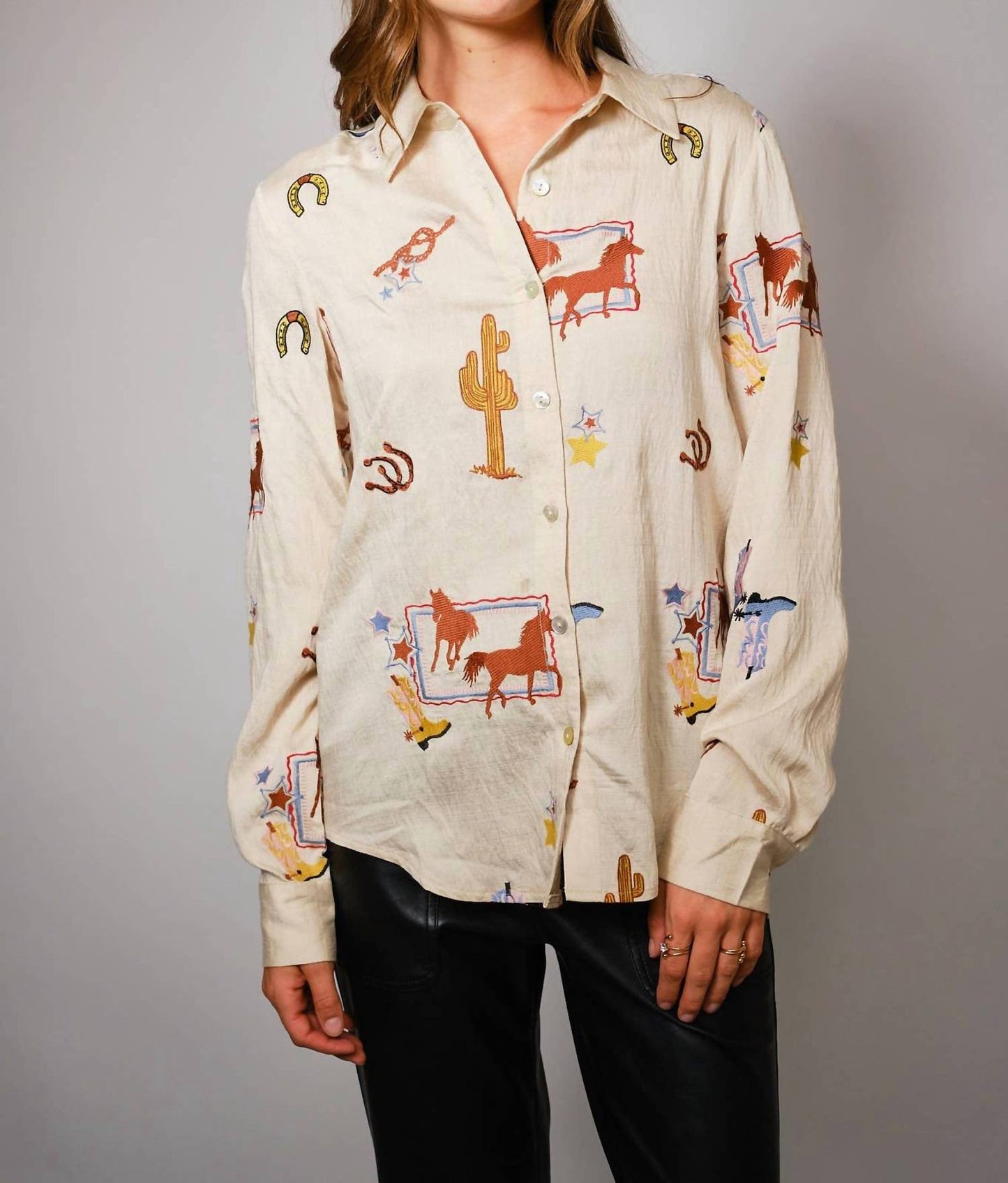 Blue B - She's Western Embroidered Shirt