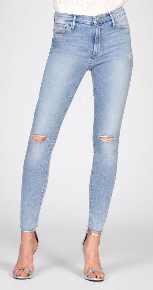 Carman High Rise Fray Denim