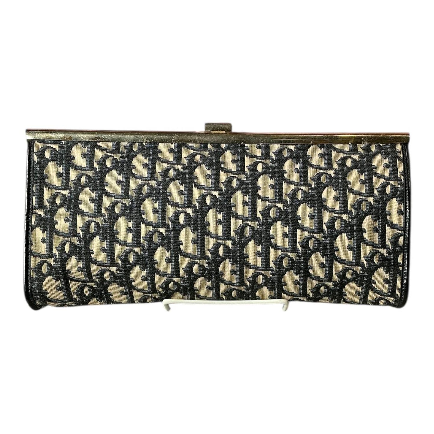 Christian Dior - Women's Vintage 1970s Frame Kisslock Trotter Leather Clutch