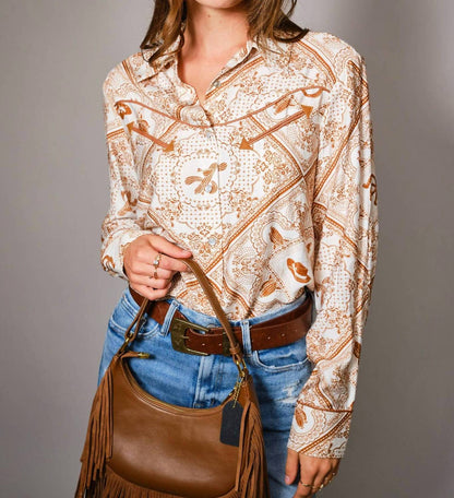 Blue B - Bandana Vintage Western Snap-front Shirt