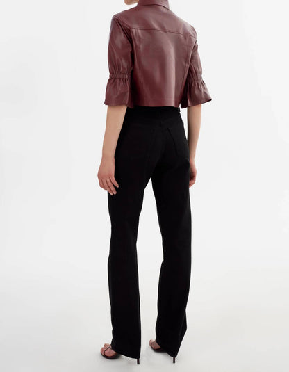 Lamarque - Carolina Leather Ruffle Sleeve Jacket