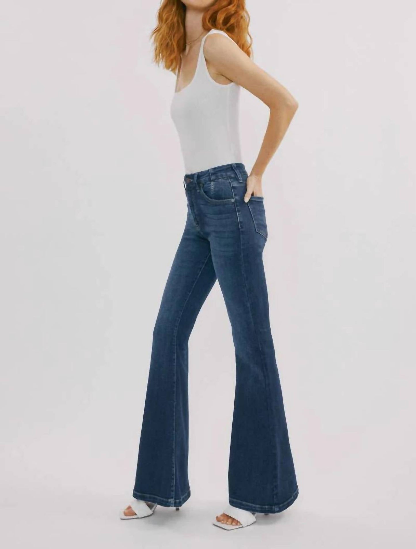 Kancan - High-rise Super Flare Western Jeans