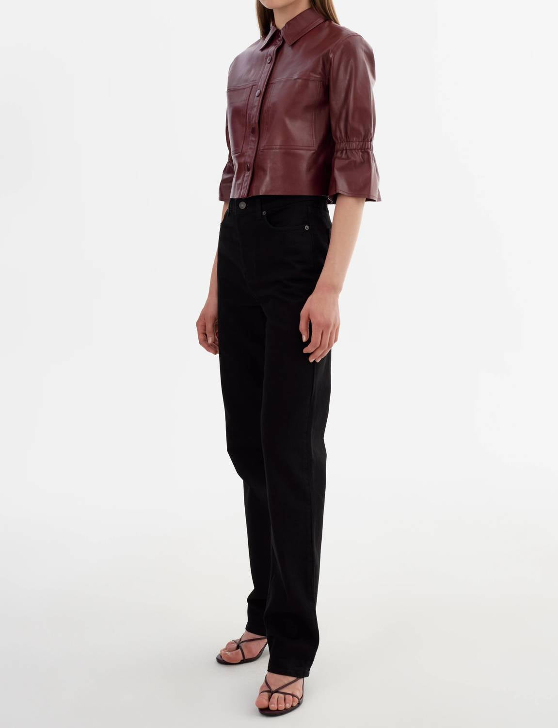 Lamarque - Carolina Leather Ruffle Sleeve Jacket