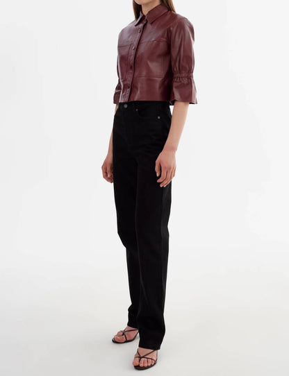 Lamarque - Carolina Leather Ruffle Sleeve Jacket