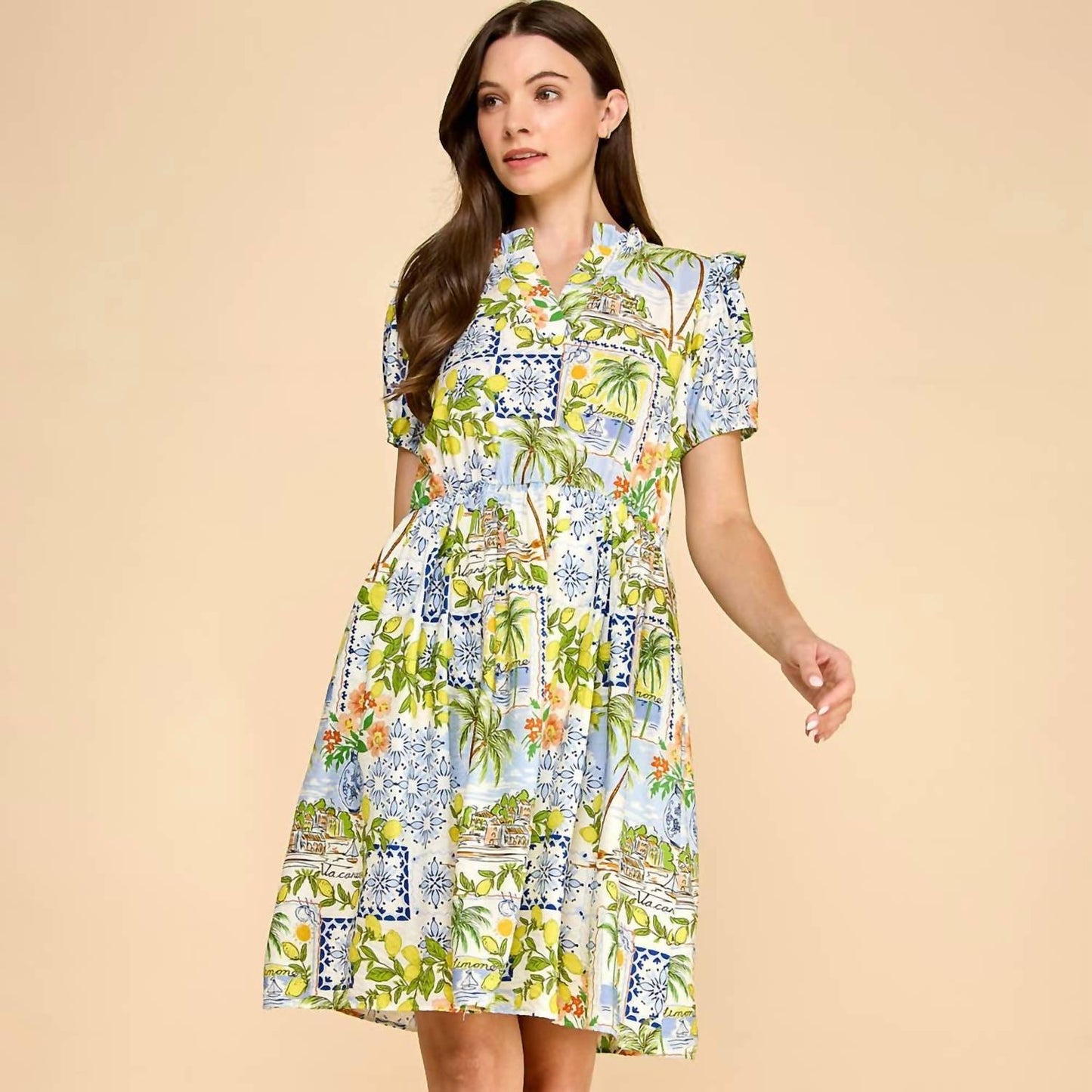 Les Amis - Puff Sleeve Dress With Pockets