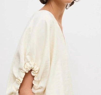 House Of Dagmar - Rouched V-neck Top