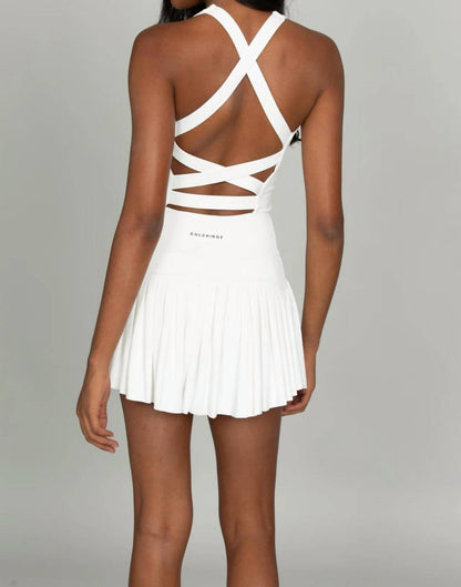Gold Hinge - Criss Cross Back Pleated Tennis Dress