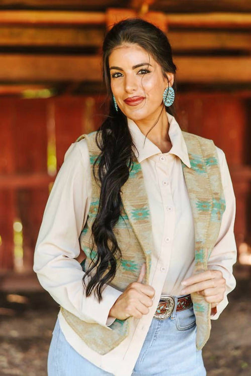Lucky & Blessed - Wool-blend Concho Button Western Vest