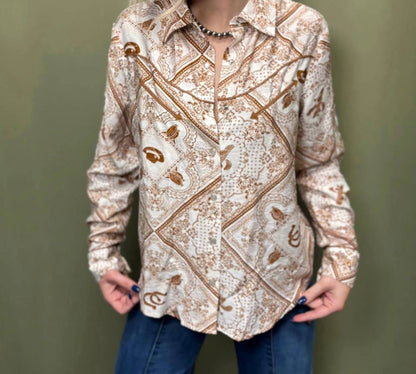 Blue B - Bandana Vintage Western Snap-front Shirt