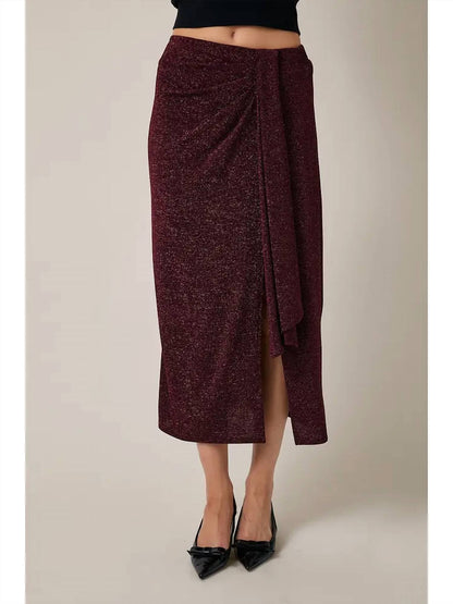 Gilli - Drape Detail Side Slit Skirt