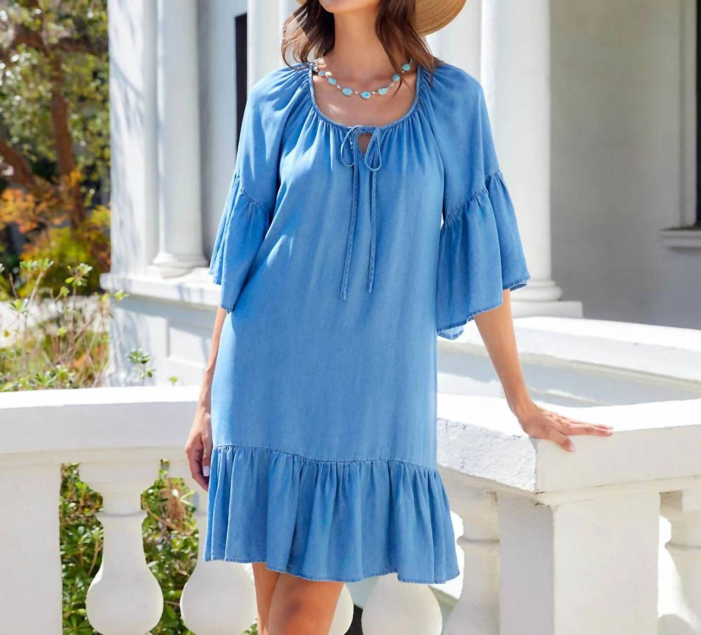 Karen Kane - Ruffle Hem Mini Dress - Petite